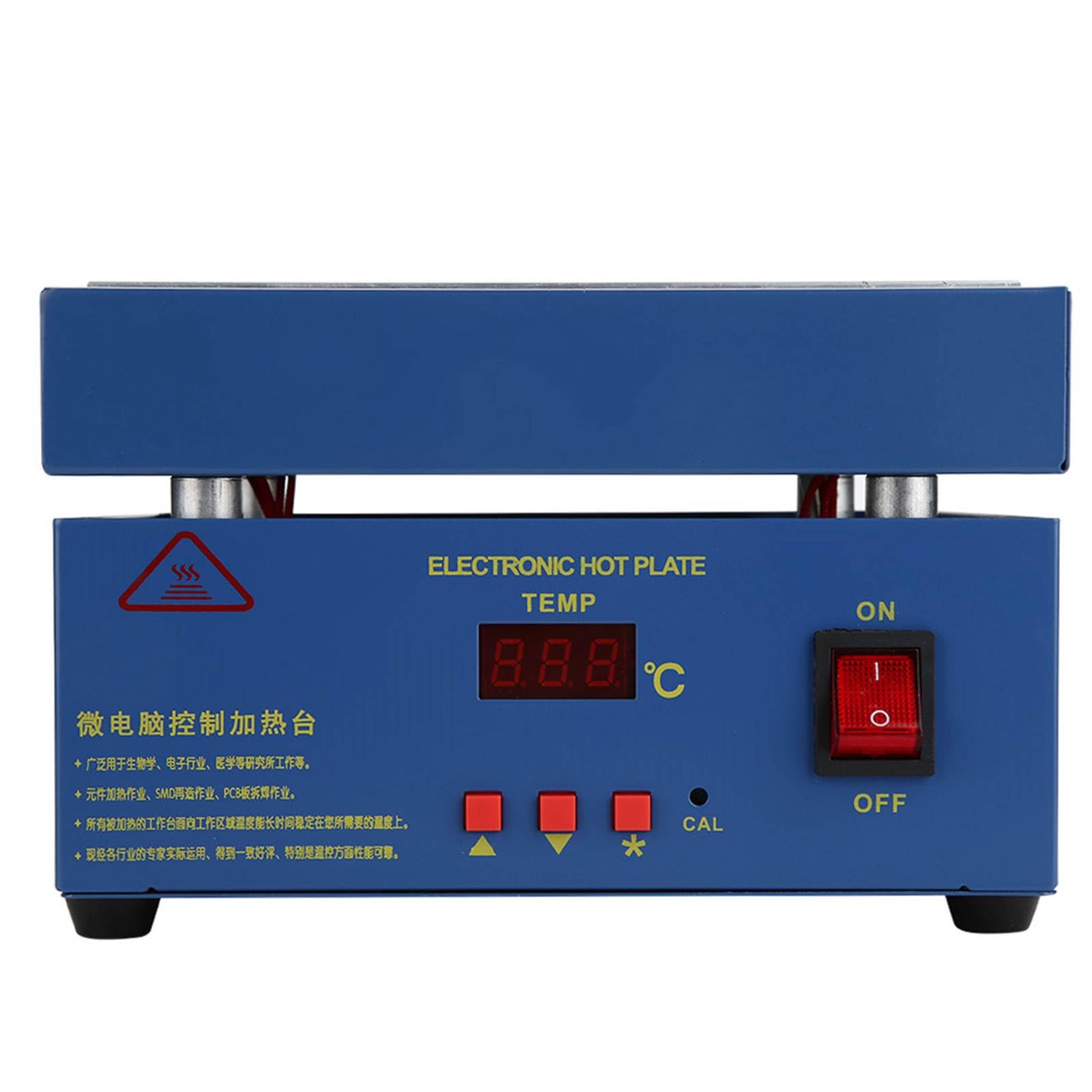 Placa de Calentamiento y Precalentamiento para PCB y Soldadura 200x200mm 800W LED con Manual de Usuario (Chino e Inglés)(EU plug 220V)