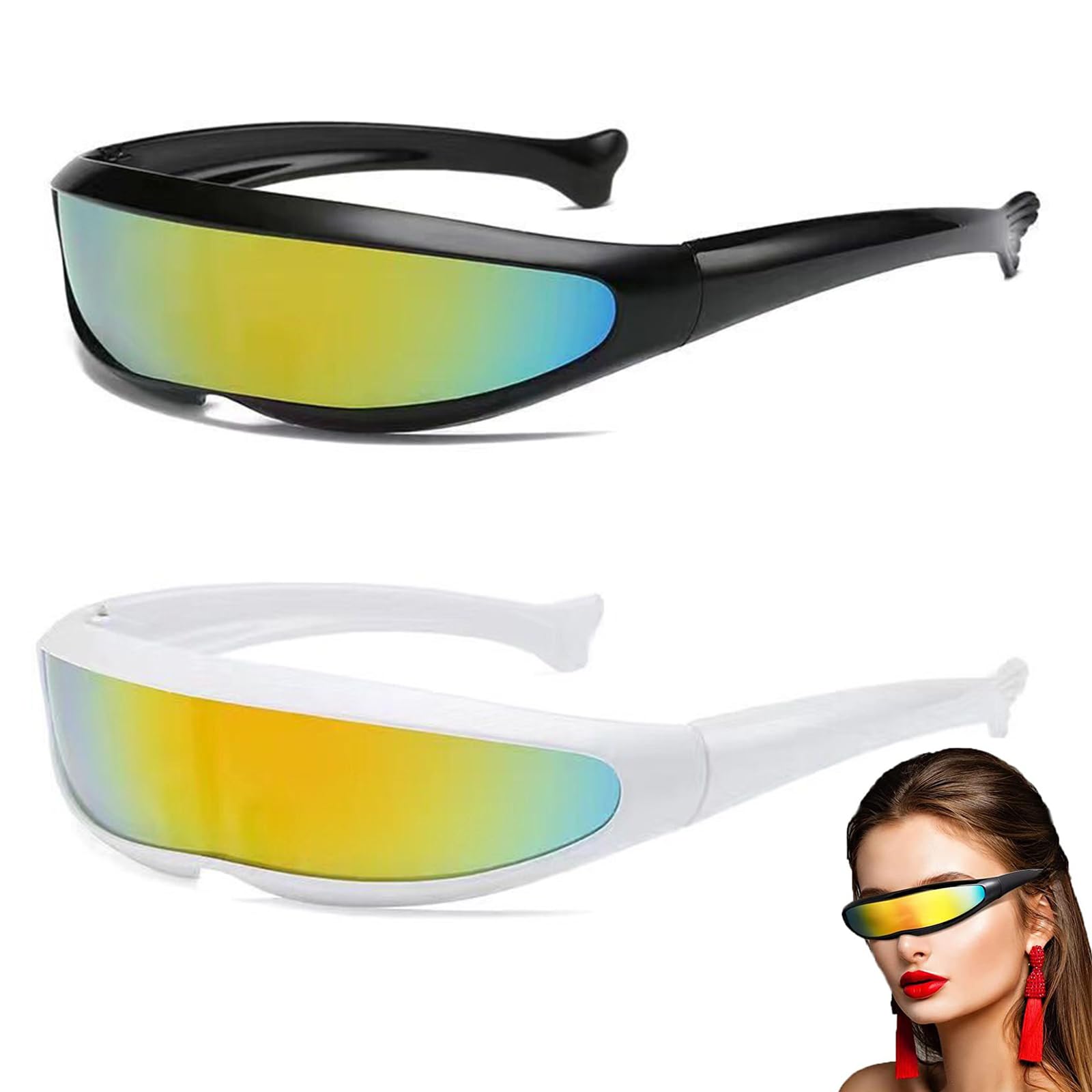 KASESSS 2 PCS Safety Glasses, Running Sunglasses Women UV400 Protection, Cycling Glasses, Running Glasses, Sports Sunglasses for Men, Cycling Sunglasses for Outdoor Motorbike Bicycle Hiking Fishing