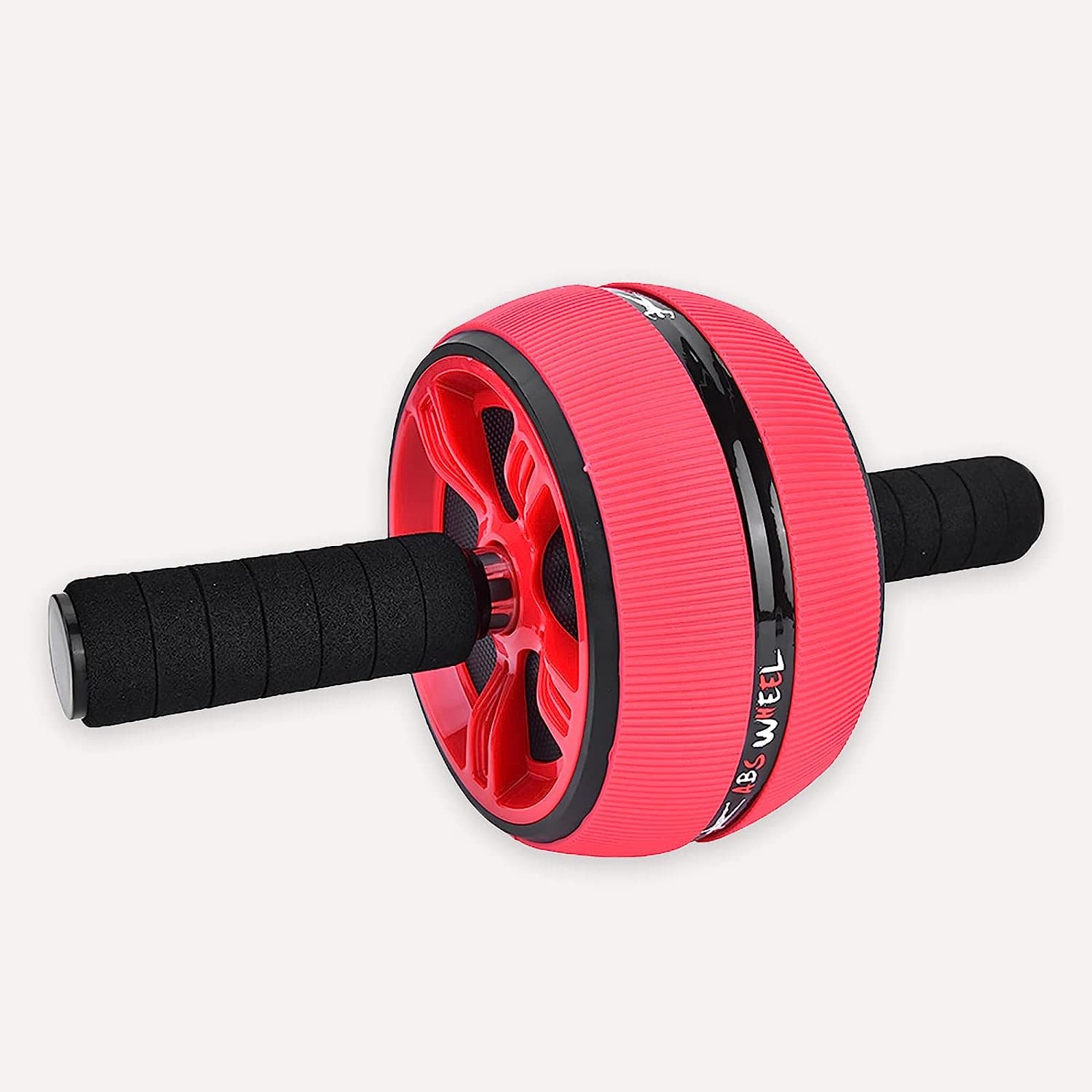 Roller Wheel Exercise Equipment,Ultra wide wheel—core strengthening training—Comfortable grip—Fit all levels,Gym Home Exercise Tool with Training Pad,burn the fat quickly(red)