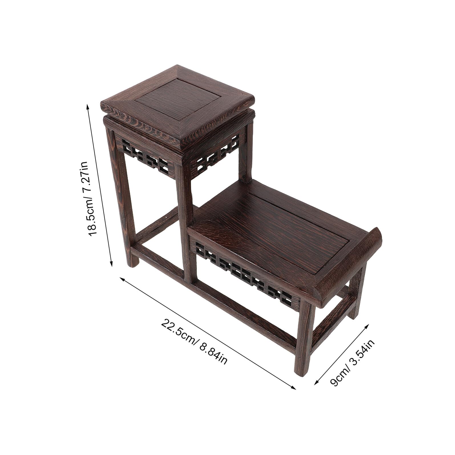 Alipis 2nivel Base de Madera para Esculturas Decorativa Soporte de Pedestal de Madera para Plantas de Interior Elevador de Jardineras para Teteras y Acentos de Sala de Estar