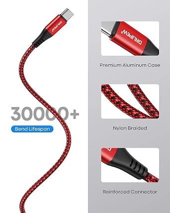 5Pack 2M USB C Charger Cable, USB to USB Type C Cable Fast Charge 3A iphone 15 Charger Cable Fast Charging Brainded for Samsung Galaxy S20 S21 S22 S23 S24 Plus Ultra S10 S9, iphone 15 Pro Max, Pixel