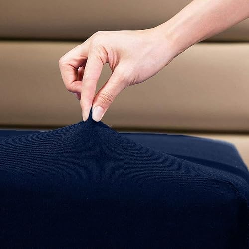 Miniatura 4 de Dan River Sábana bajera ajustable 100% de algodón  Sábana bajera individual  Sábana bajera jaspeada  Sin arrugas  Ajuste cómodo  Sábanas King