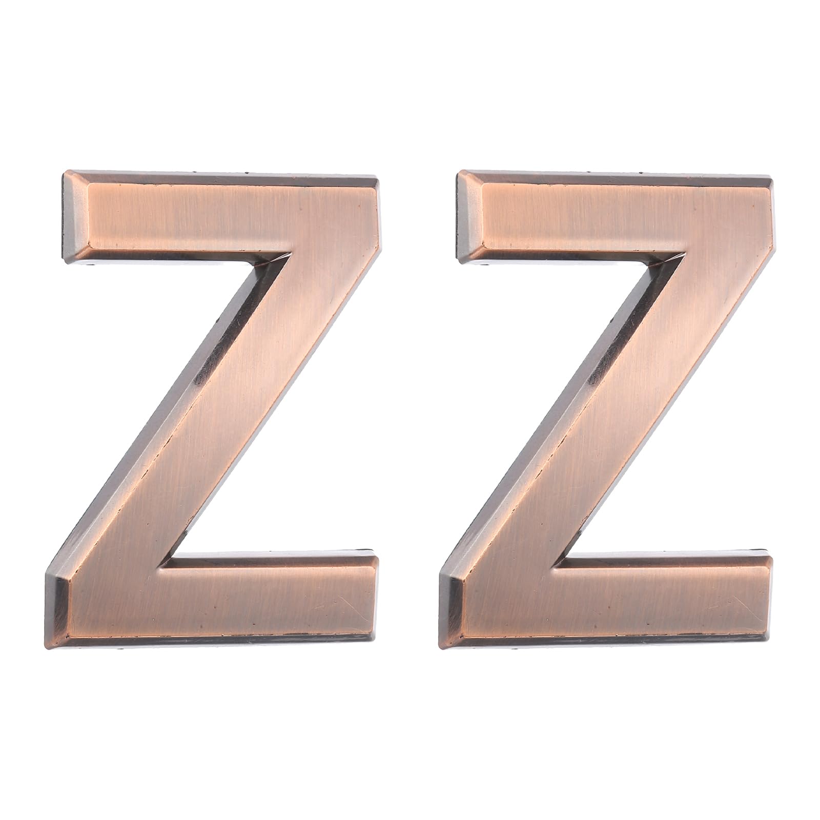 sourcing map 2 Pcs 2.76 Inch House Letters, Self-adhesive Mailbox Door Letter Stickers, Electroplated Finish Outdoor Address Signs for Office Hotel Apartments, Garden (Letter Z, Bronze)