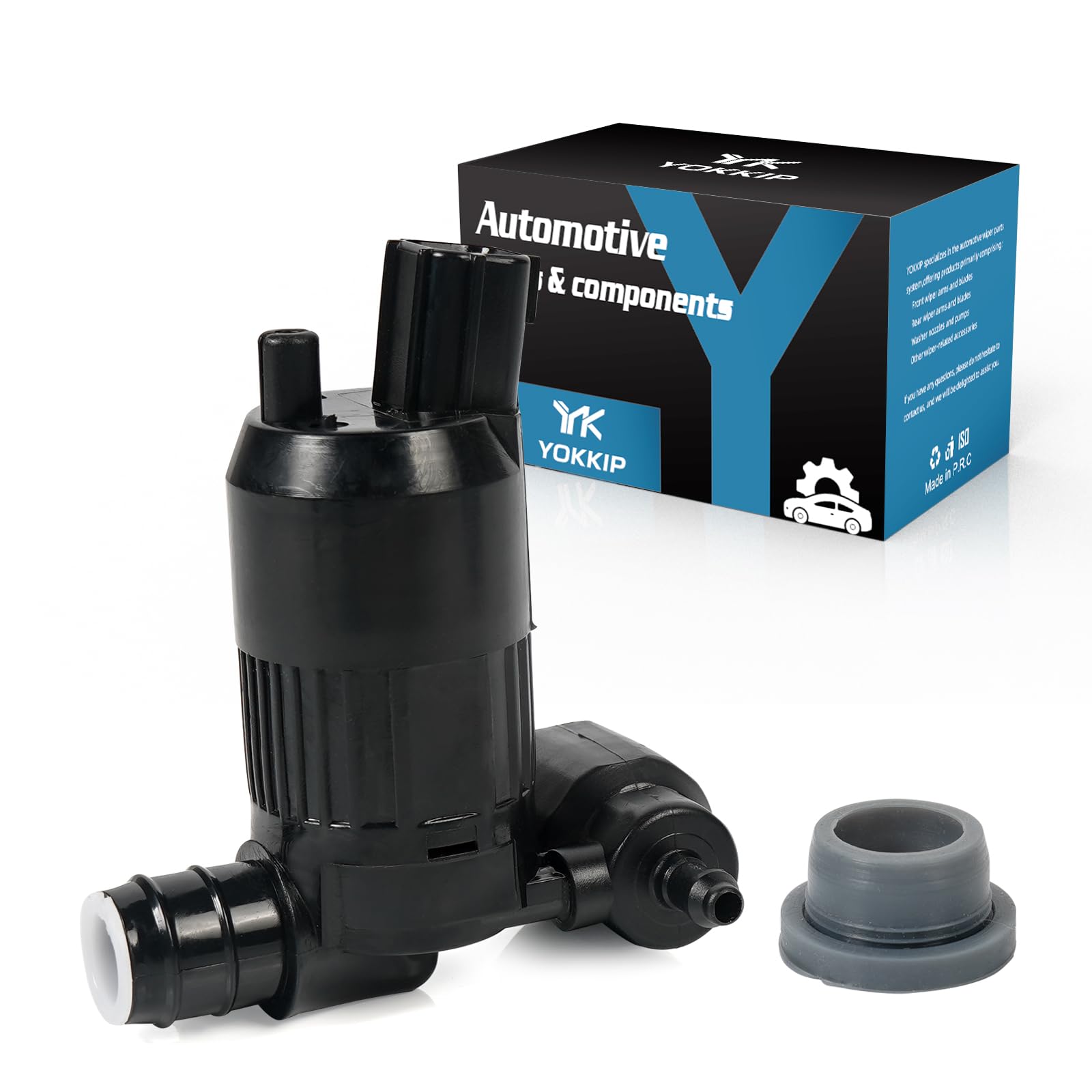 Windshield Washer Pump - Replacement for Ford Explorer, Edge, Fiesta, Flex, Mondeo V Turnier Washer Fluid Pump with Grommet Replaces OEM: BA8Z17664A