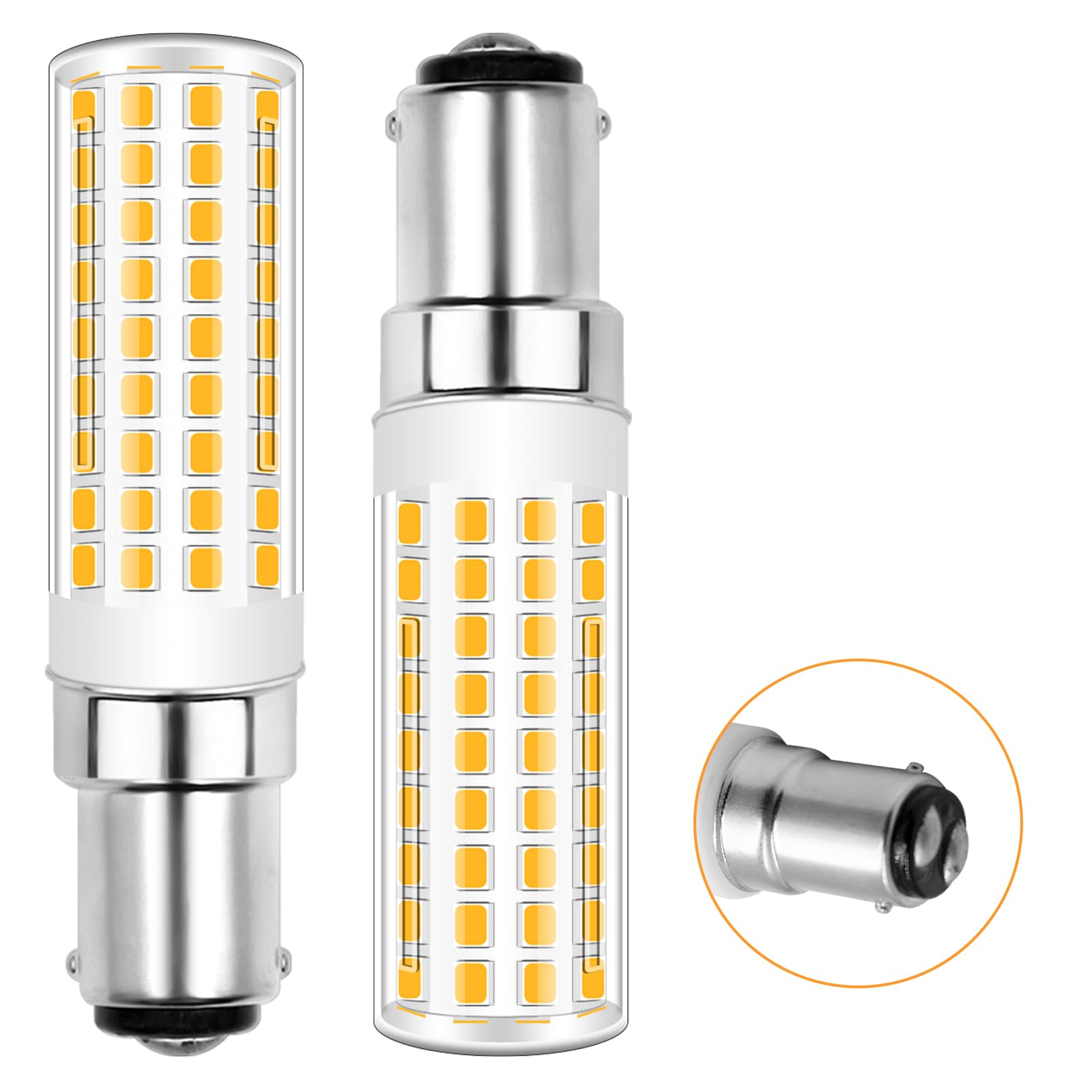 TRIJZHOU B15D Dimmbar Warmweiß 3000K LED, Ersatz 60W 70W Halogenlampe, 6 Watt Leuchtmitteln 650LM AC 220-240V, Doppelkontakt B15D für Schreibtischlampen, Deckenleuchten, 2er-set