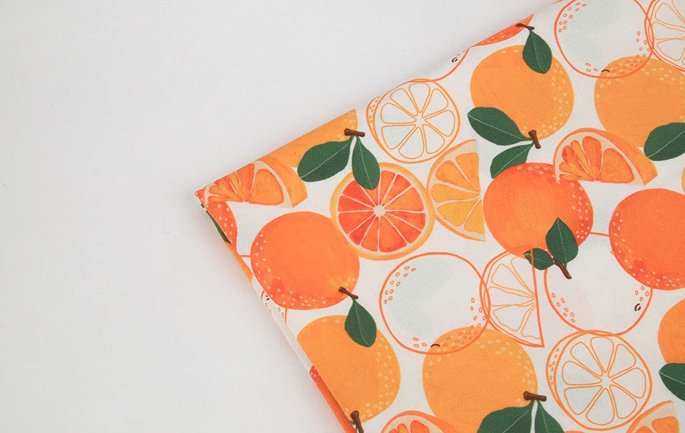 Amazon | 【韓国生地】 果物柄 オレンジ柄 エコテックス認定生地