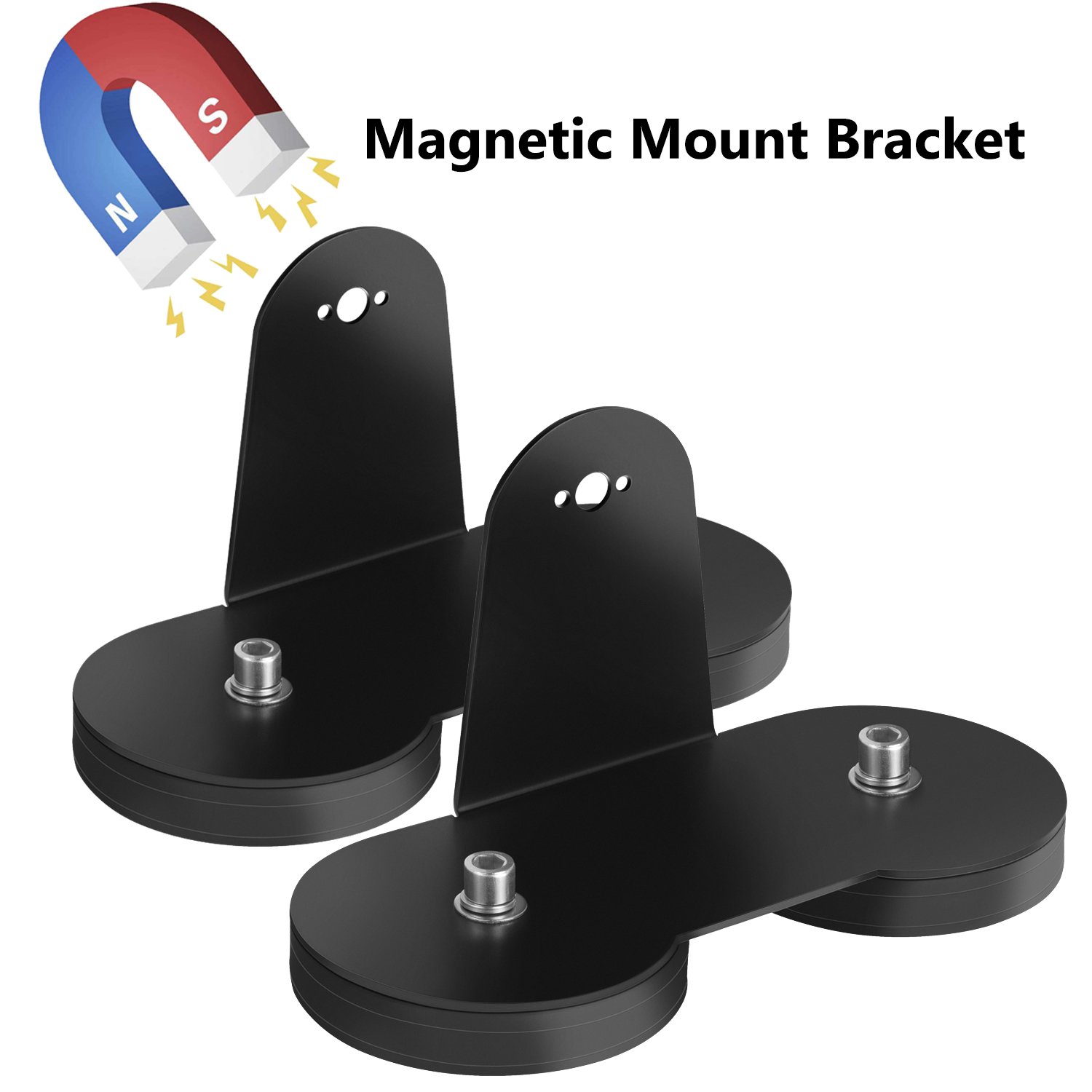 Moso LED Magnetic Mount Bracket for Light Bar, 2 Pcs Powerful Magnetic Base Mount Sucker Holder Magnet Tube Clamp for LED Light Bar Work Light