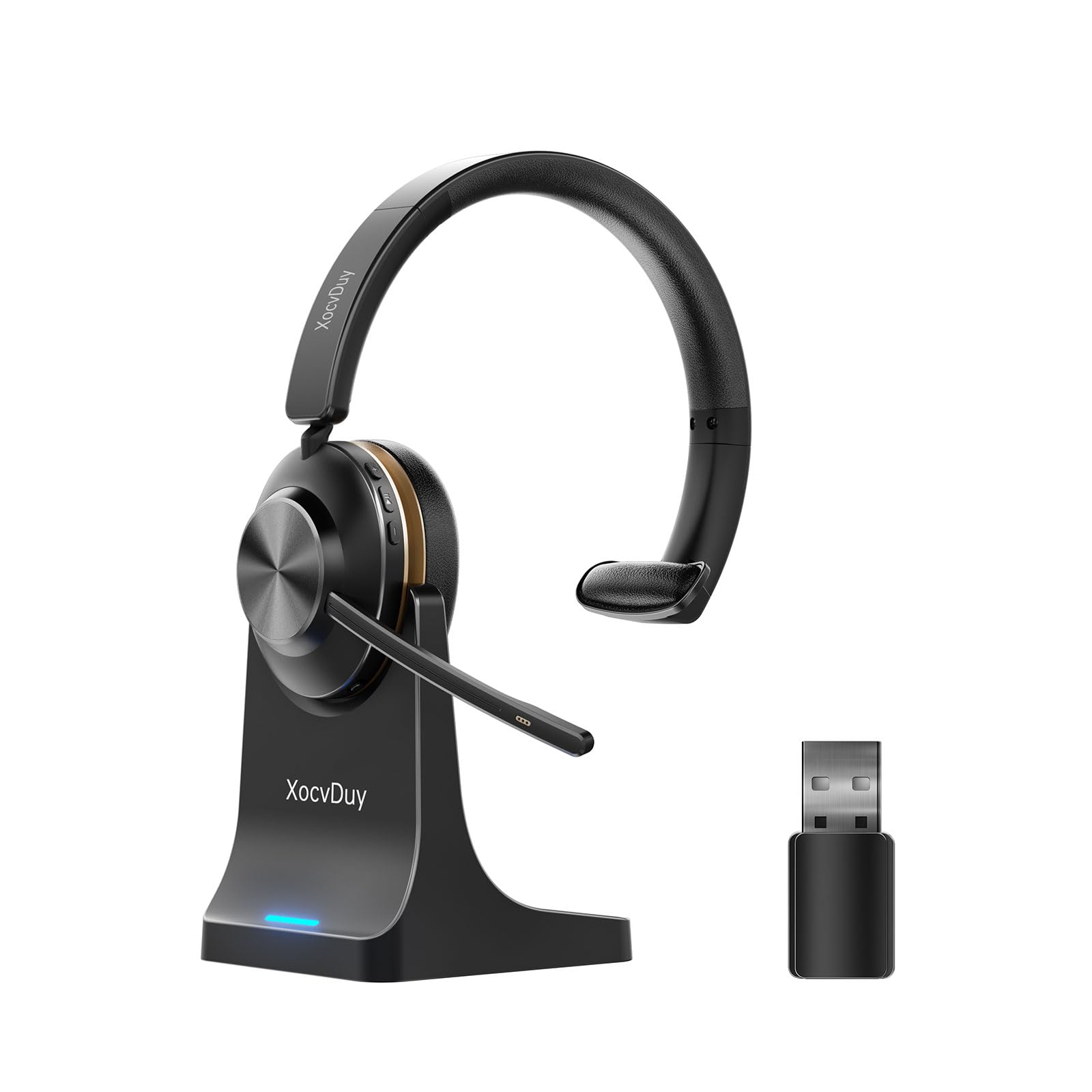 Bluetooth Headset, Wireless Headset with Mic for Work, Bluetooth 5.3, Wireless Headphones with AI Noise Cancelling Microphone (Clear Calls & Mic Mute), USB Dongle, for Computer/PC/Laptop/Zoom-image-40