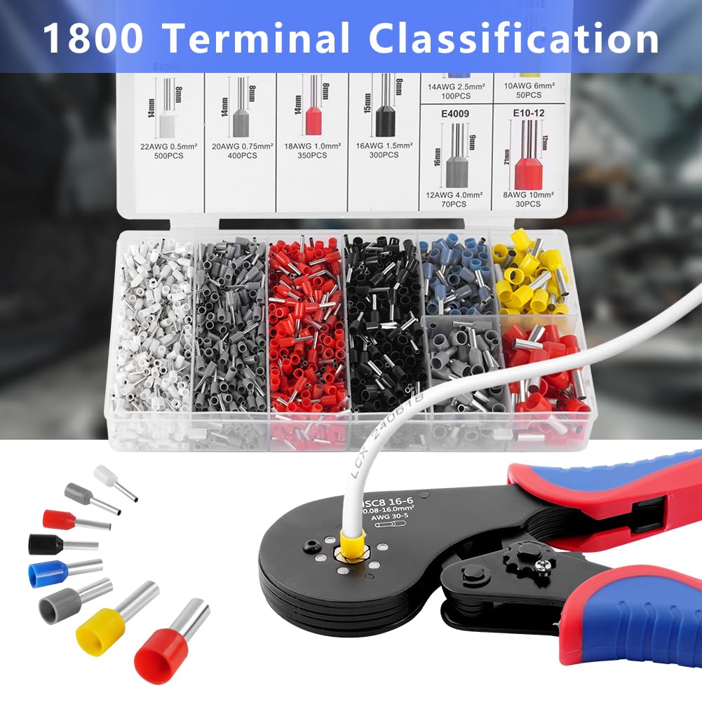 AOOWU Crimping Tools, Crimping Plier, 0.08-16mm² Hexagonal Crimping Tools, Ferrule Crimper Tool - Image 3