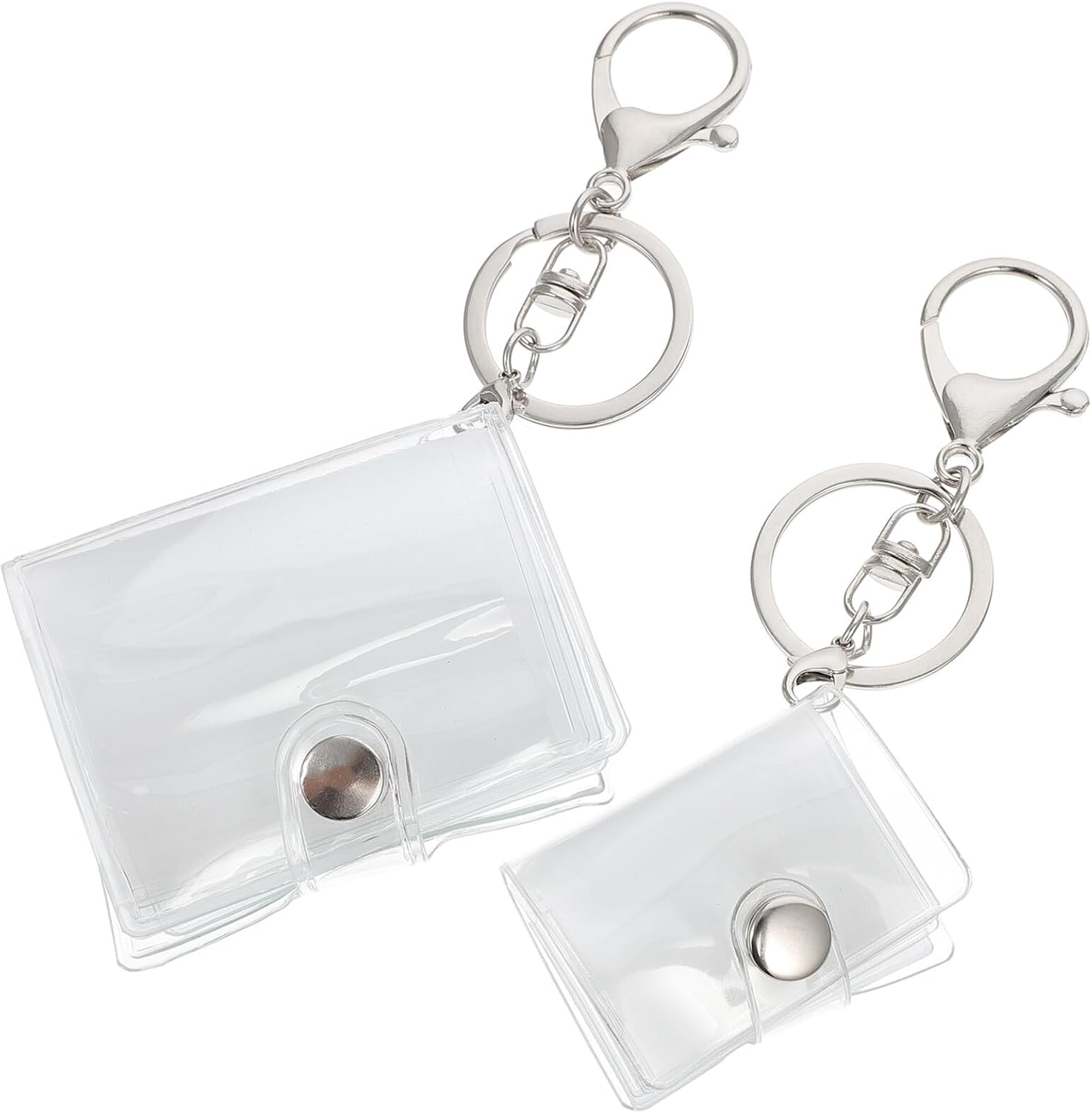 Hemoton 2pcs Mini Photo Album Key Chain with 1-inch and 2-inch Pockets, Creative Insert Photo Holder Key Ring for Valentine Wedding and Travel Accessories