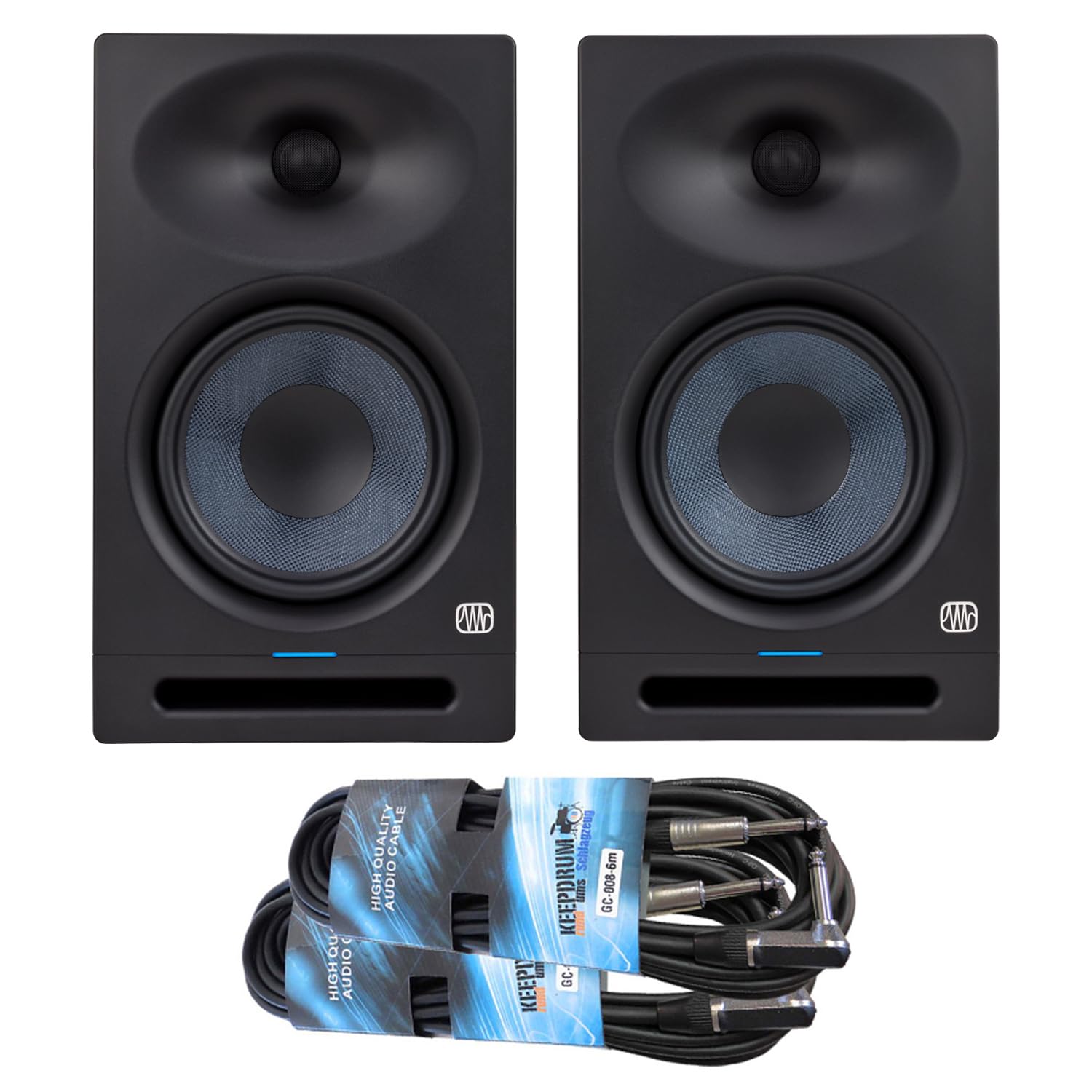 PreSonus Eris Studio 8 - Altavoces multimedia (8", 1 par, 2 cables jack keepdrum)