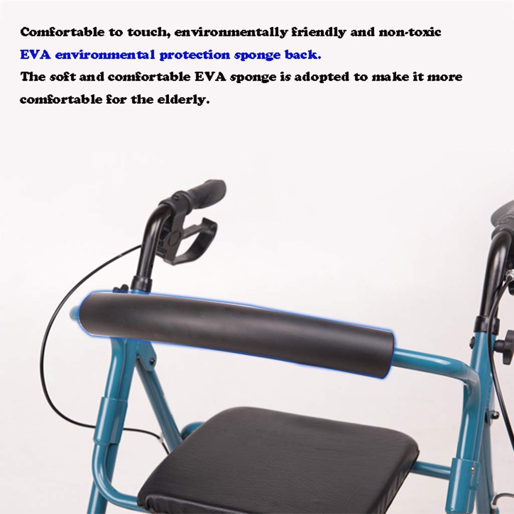 Andador para Ancianos,Práctico Andador con Ruedas de 4 Ruedas con Asiento y Cesta de Almacenamiento - Respaldo y Freno de Mano Desmontables, Ayuda de Movilidad para Personas Mayores y discap
