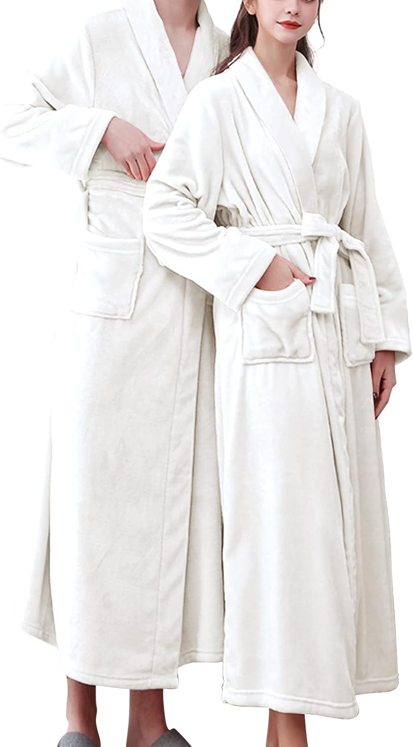 JWSVBF Womens Flannel Pajama Sets Hooded Fuzzy Robe Warm