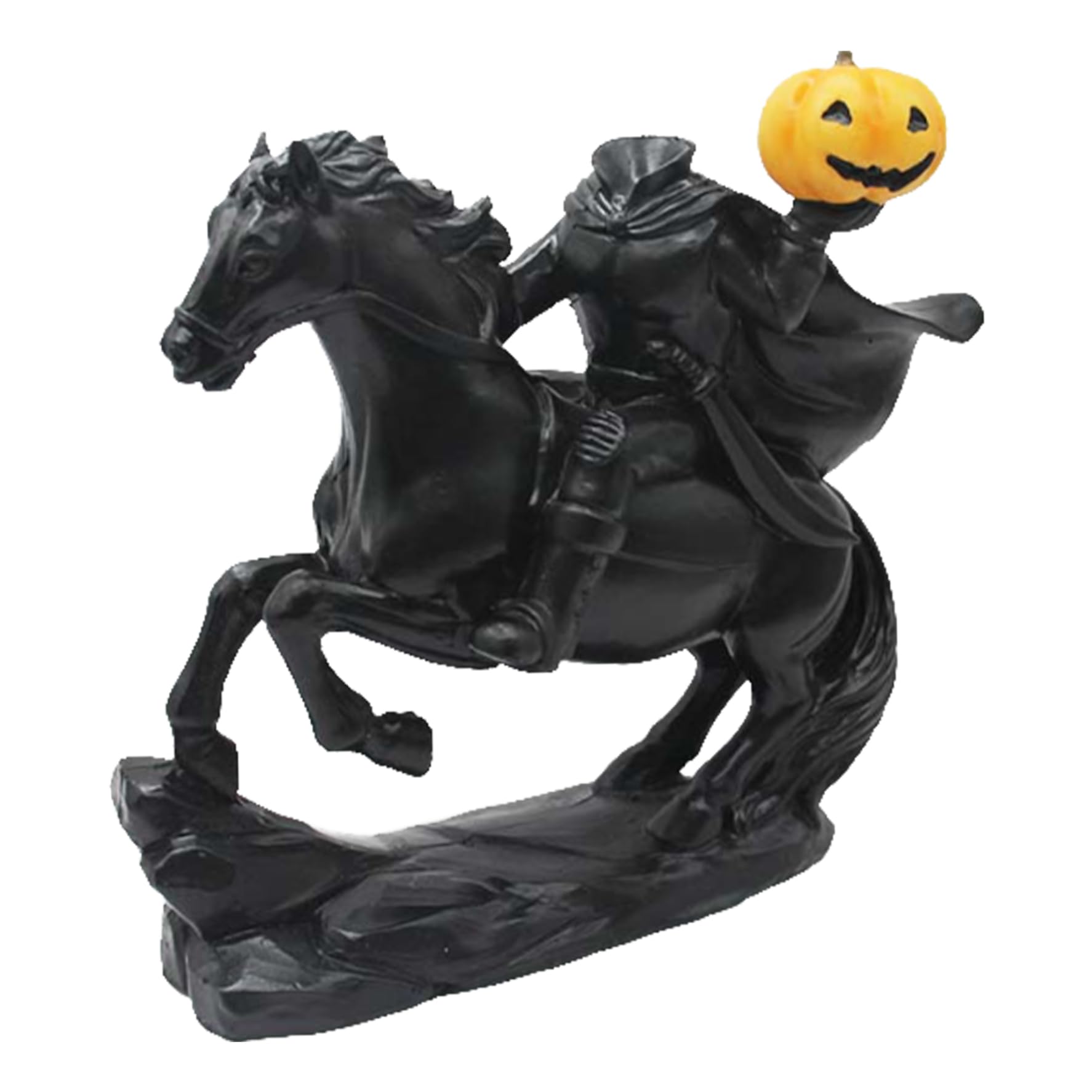 CNAFGBGG Headless Horseman Statue Halloween Horror Resin Headless Horseman Statue with Pumpkin Vintage Decor for Home Office Desktop (Style 2)..