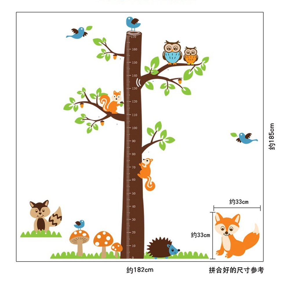 Buy Kids Cartoon Tree Height Chart Kids Nursery Room Wall Sticker Wall
