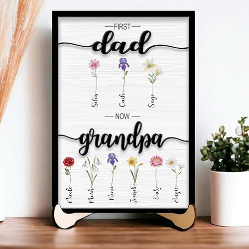 Miniatura 34 de Letrero personalizado para jardín de mamá con nombres de nietos y flor de nacimiento para regalo del Día de la Madre, regalos para abuela, letrero