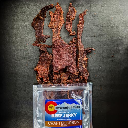 Image of Centennial Cuts Beef Jerky - Craft Bourbon - High Protein, Sweet & Savory Bourbon Flavor - 7 oz Snack