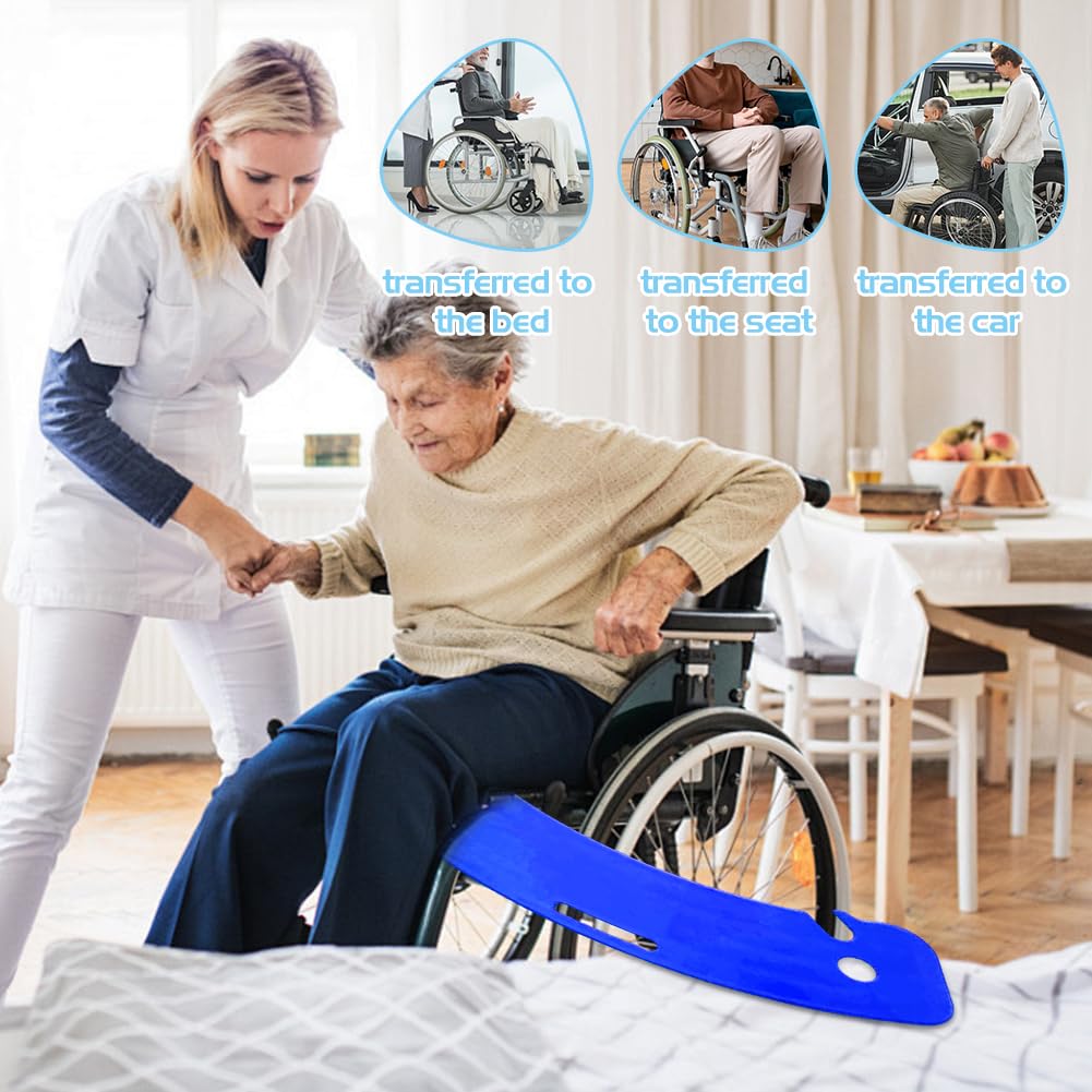 Tabla antideslizante para usuarios de sillas de ruedas, elevador de pacientes, tabla de transferencia, transferencia de pacientes o Handica desde la silla de ruedas a la cama, al inodoro (azul)