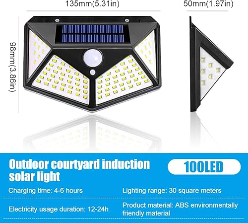 Miniatura 2 de Luces solares para exteriores, paquete de 8 luces solares con sensor de movimiento para exteriores, 3 modos, luces de seguridad alimentadas por