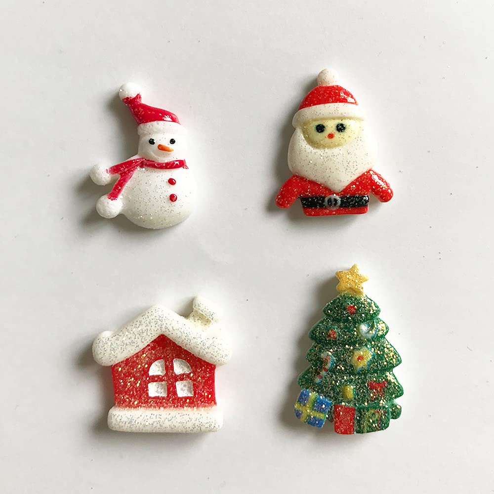 DPXWCCH 4 Pieces Christmas Style Cover Minders for Diamond Painting, Magnetic Snowman Santa Claus Xmas Tree Cover Holder,5D Diamond Art Tool Accessories
