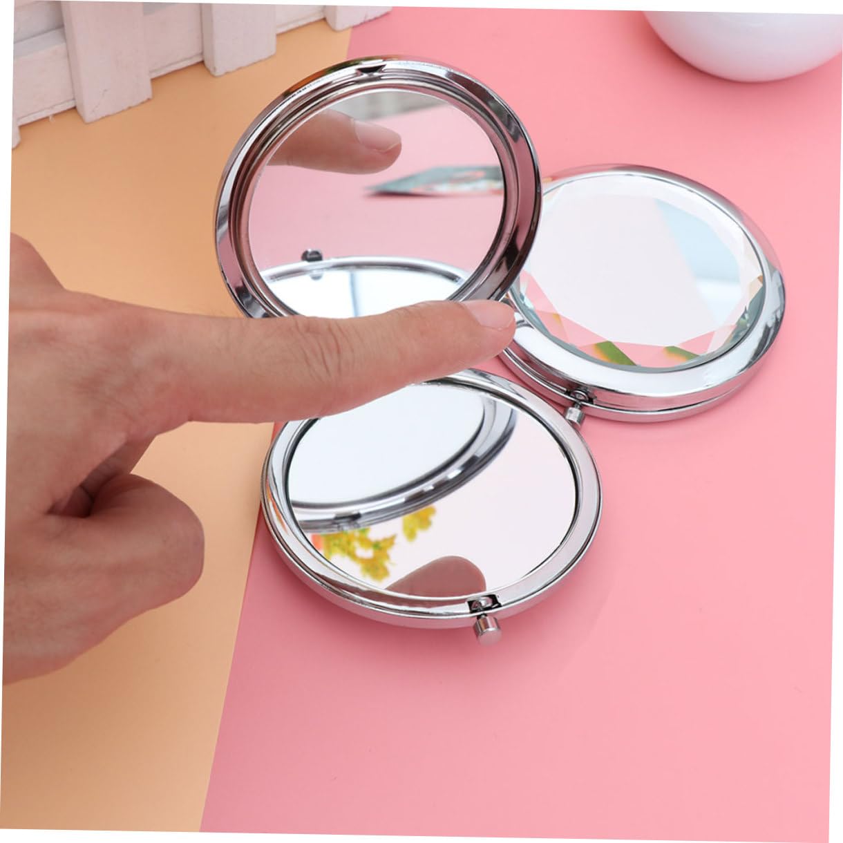 DOITOOL 10 Piezas Espejo de Maquillaje Compacto de Doble Cara Espejo Cosmético de Viaje de Mano Unidades Maquillaje