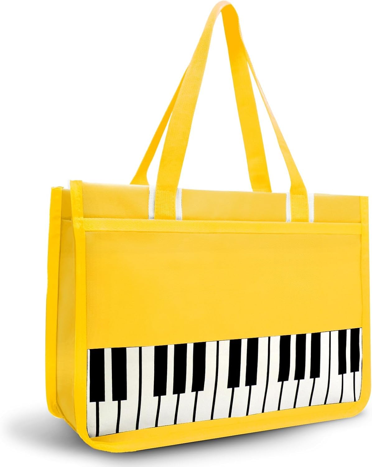 KingPoint Tote bab Piano Key Music Note Handbag Music Theme Tote Bag Music Shoulder Bag Multipurpose Bag for Shopping-Yellow Piano Keys