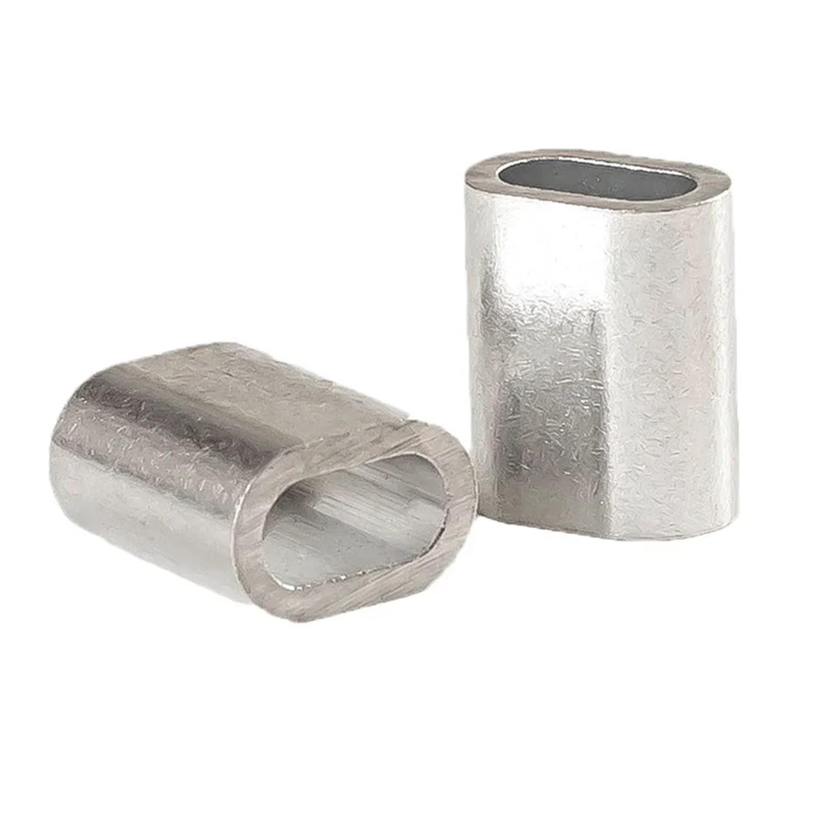 Manicotto ad anello a crimpare in alluminio, Clip di fissaggio for cavo ovale con puntali in alluminio manicotto a crimpare for fune metallica in acciaio Confezione da M0.5 a M26(M26 1Pcs)