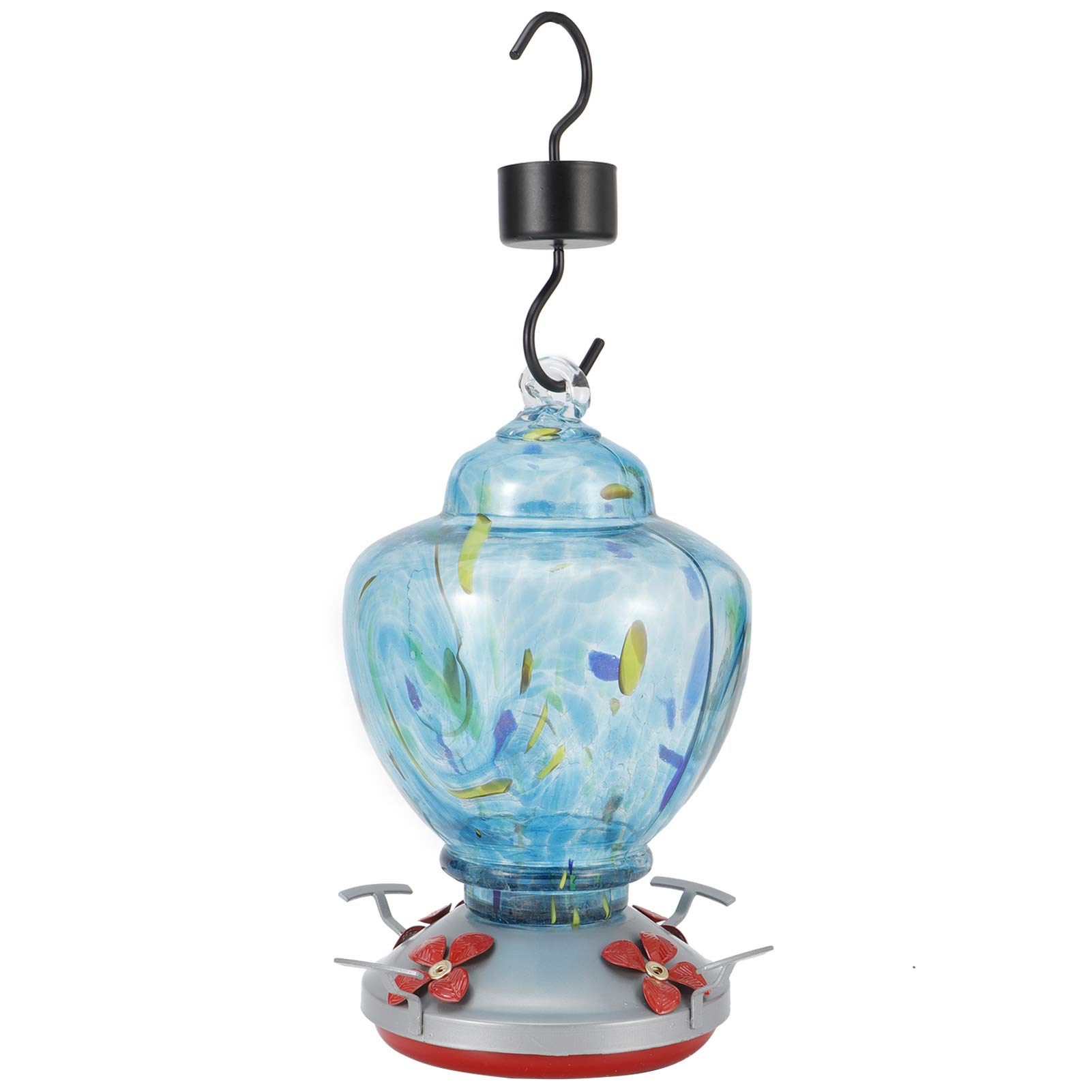 Ejoyous Hängender Glas-Vogelhäuschen, Abnehmbarer mit Sitzstange (J Type)