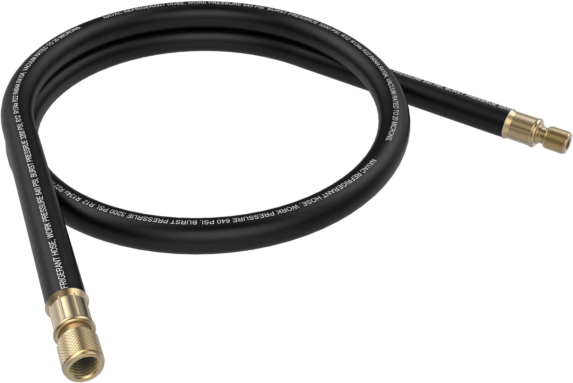 - NAVAC NHB1 High-Flow Refrigerant Hose - 3/8" to 1/4" Fittings - 6 Feet Length - 1/2" Internal Diameter - Faster HVAC Evacuation and Recovery - 20 Microns Vacuum