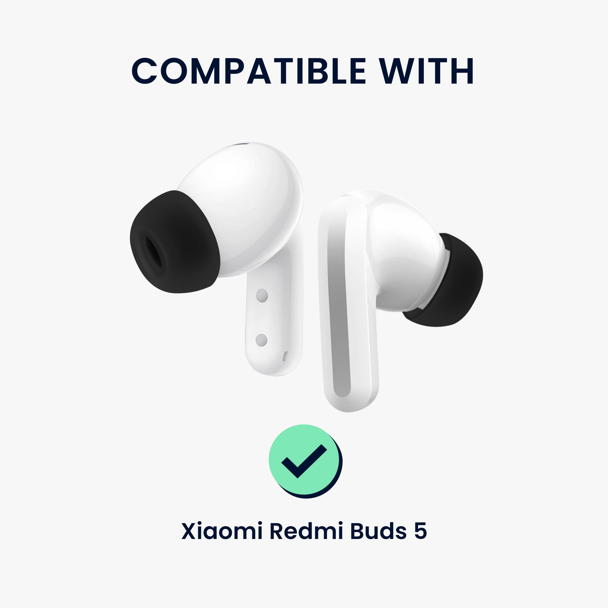 kwmobile 6 x zapasowe końcówki do uszu kompatybilne z Xiaomi Redmi Buds 5, silikonowe końcówki do słuchawek - jasnoniebieskie