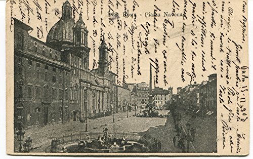 1903 Roma Piazza Navona Guller Paola Cosenza Castelnuovo FP B/N VG ANIM Cartolina Postale