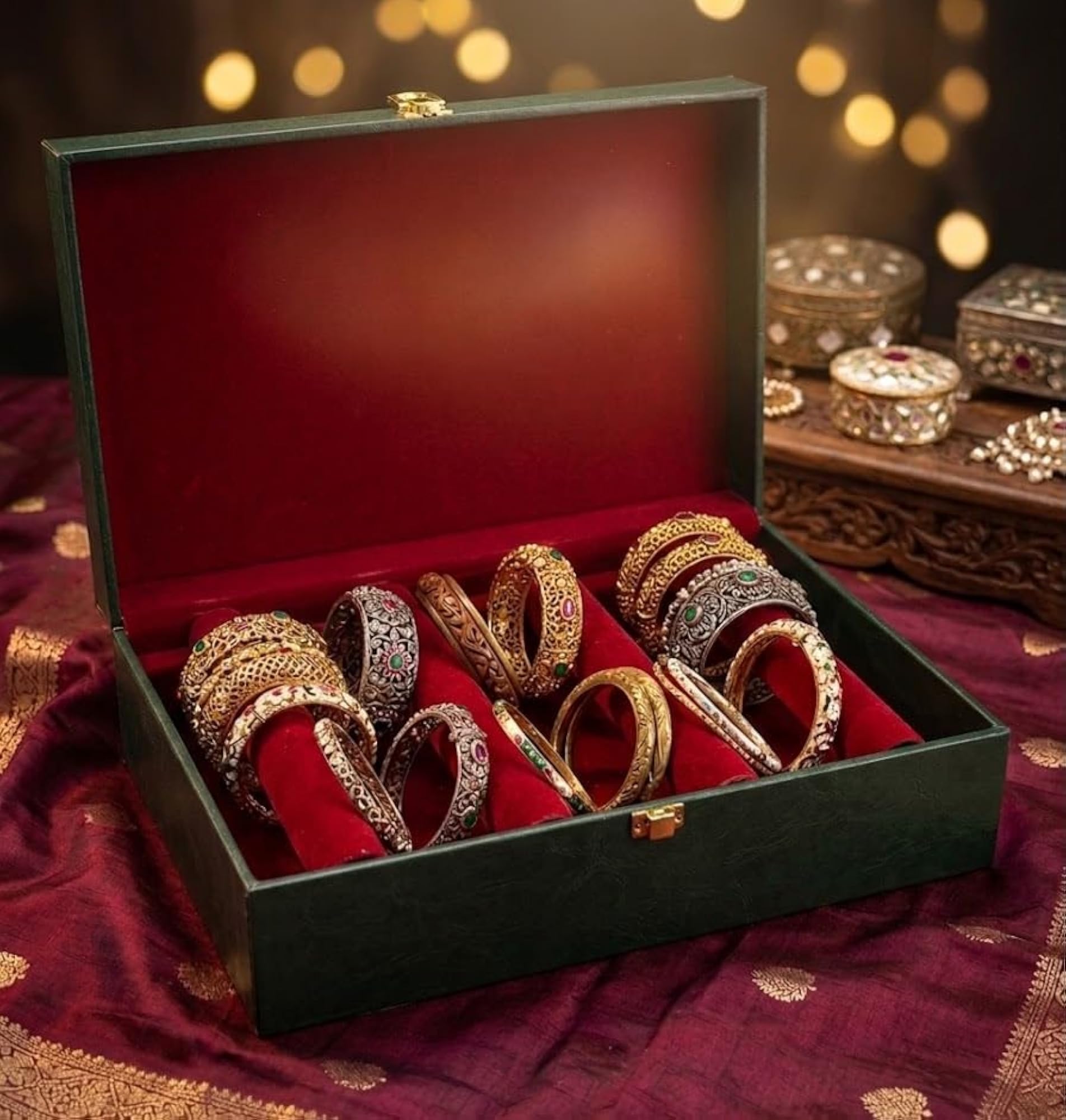 DIVINE GEHNA Bangle Storage Box with Velvet Interior