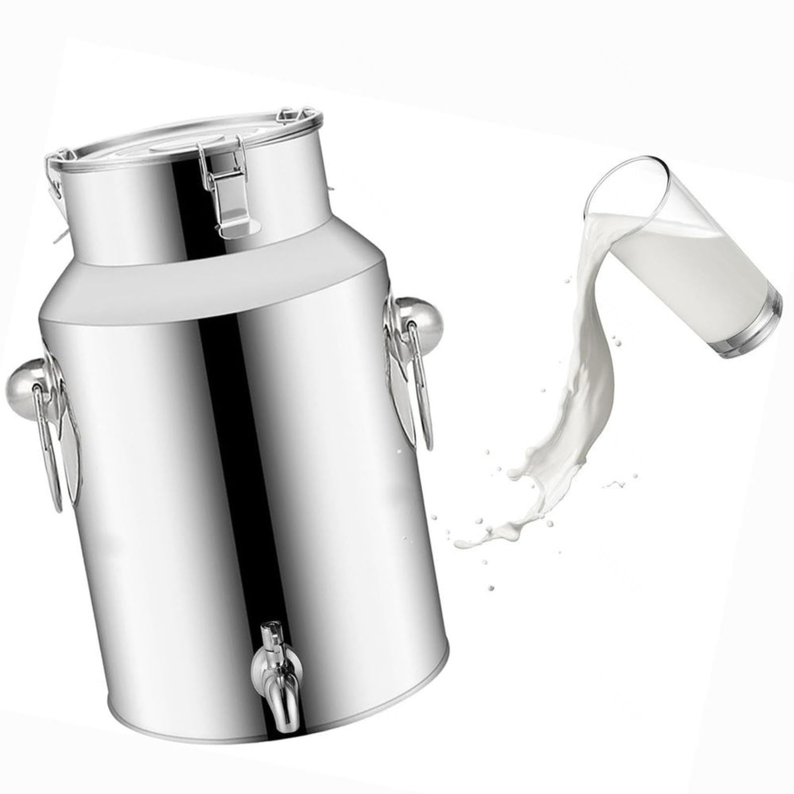Edelstahl-Eimer mit Deckel zur Aufbewahrung in der Küche, ideal für Milch, Wein und flüssige Feststoffe, 7 Liter Fassungsvermögen
