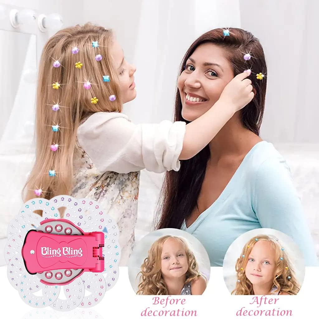 Newvent® Shining Bling Diamond Hair Sparkle Stapler Machine | Bling Stickers Drilling Machine For Girls | | Trendy Hair Accesories (Pack of 1) 1