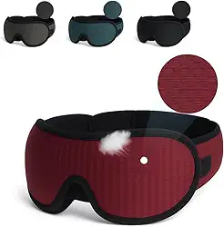 Genérico Máscara de dormir 3D confortável que bloqueia 100% luz com espuma respiravél espuma de memória (Vinho)