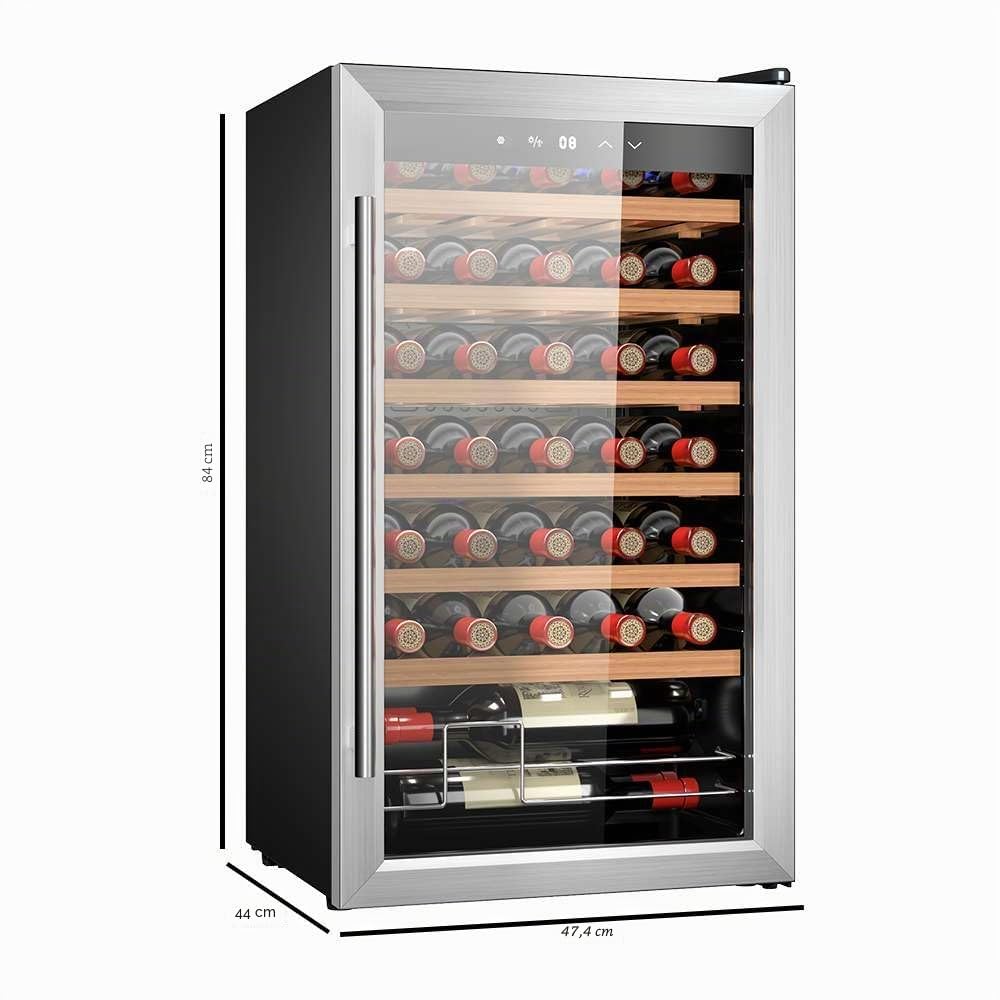 Cecotec Bolero grandsommelier 34030 inox compressore, 80 l, raffreddamento a compressore, temperatura regolabile da 5 a 18°C, controllo touch, Display, LED interno.