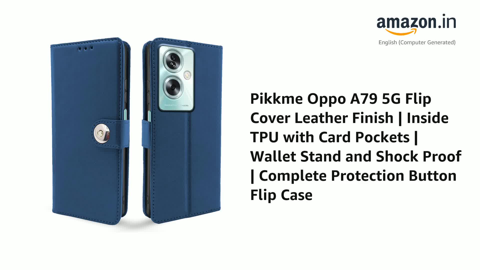 OPPO A79 5G ケース付き Pikkme Oppo A79 5G Flip Cover Leather Finish | Inside TPU with