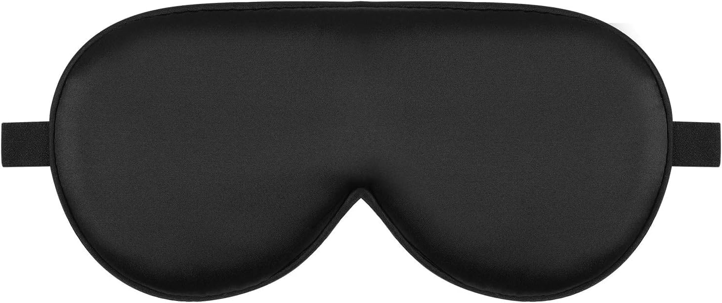 Silk Sleep Mask with 3D Eye Contour – Pressure-Free, Super Soft, Adjustable & Machine Wa...