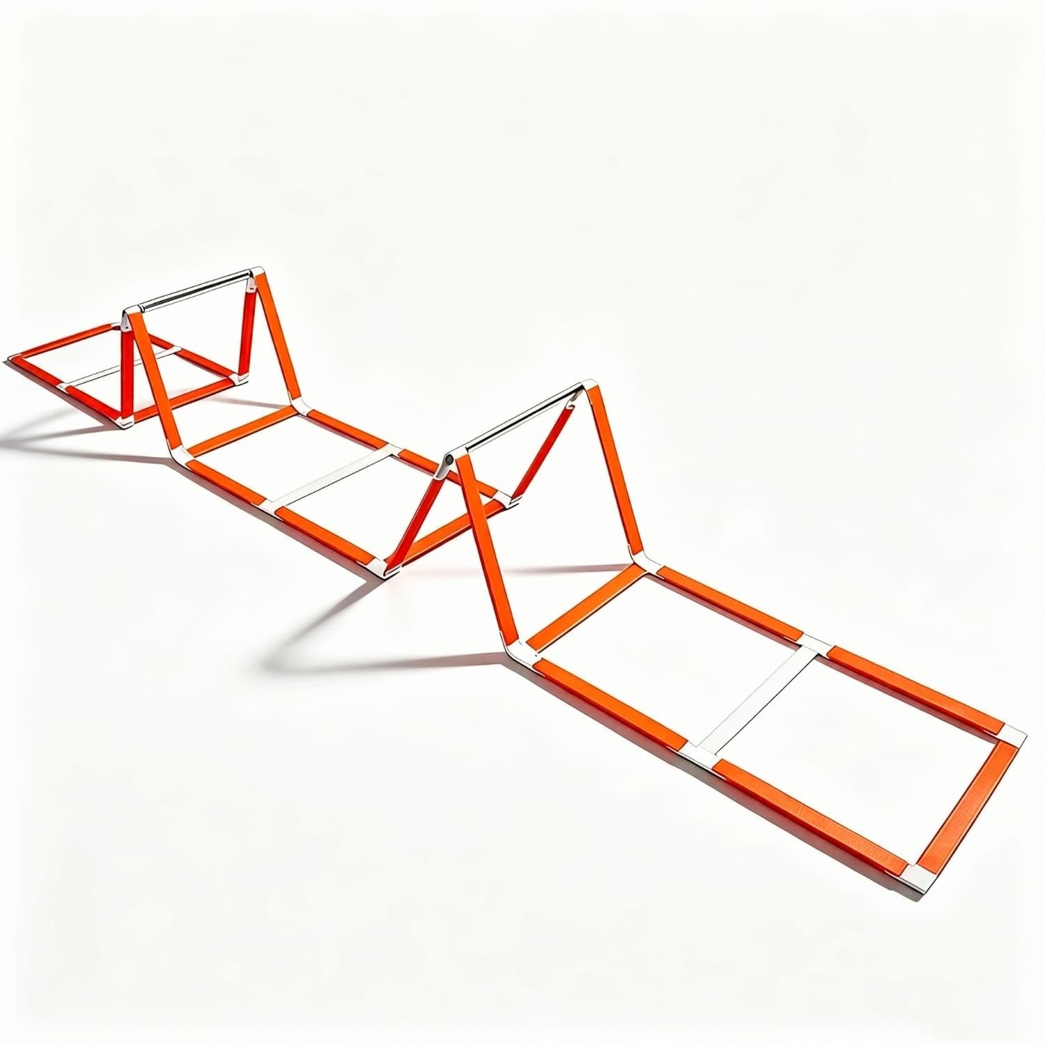 Textured Surface Pattern Multifunctional Training Ladder Compact Storage Foldable Agility Ladder, Orange-image-25