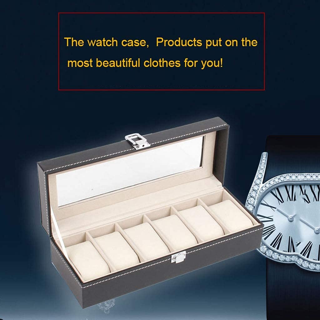 Scatola portaoggetti per 6 Orologi, Custodia da Viaggio, Custodia da Viaggio, Custodia Regalo, Organizer in Pelle PU per Uomo o Donna, Scatola portaoggetti per Orologi