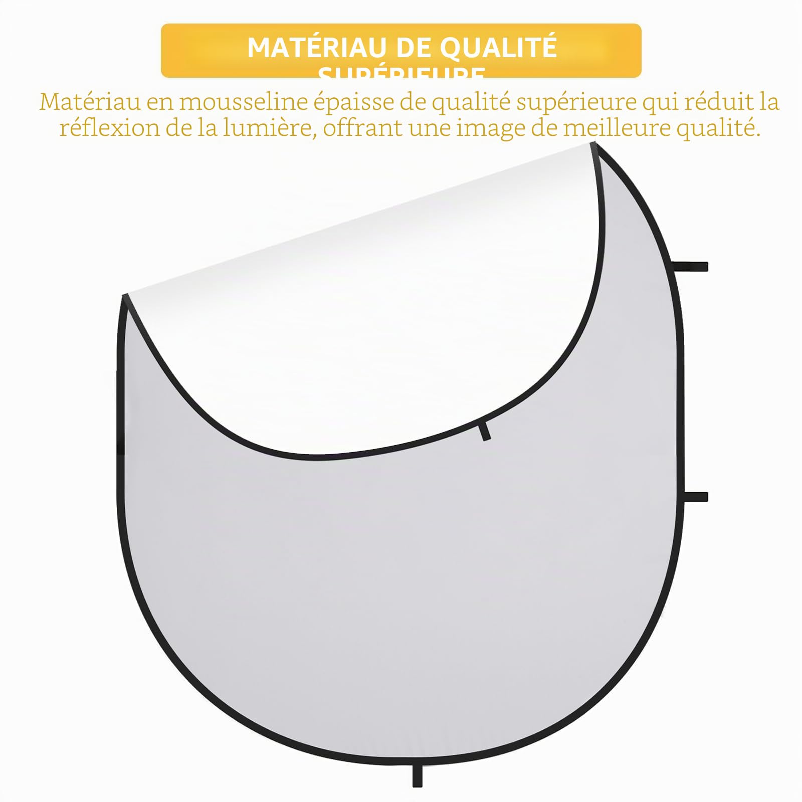 Kate Toile de fond pliable double face pour photographie, jeux et streaming en direct (1,5 x 2 m, blanc/gris)