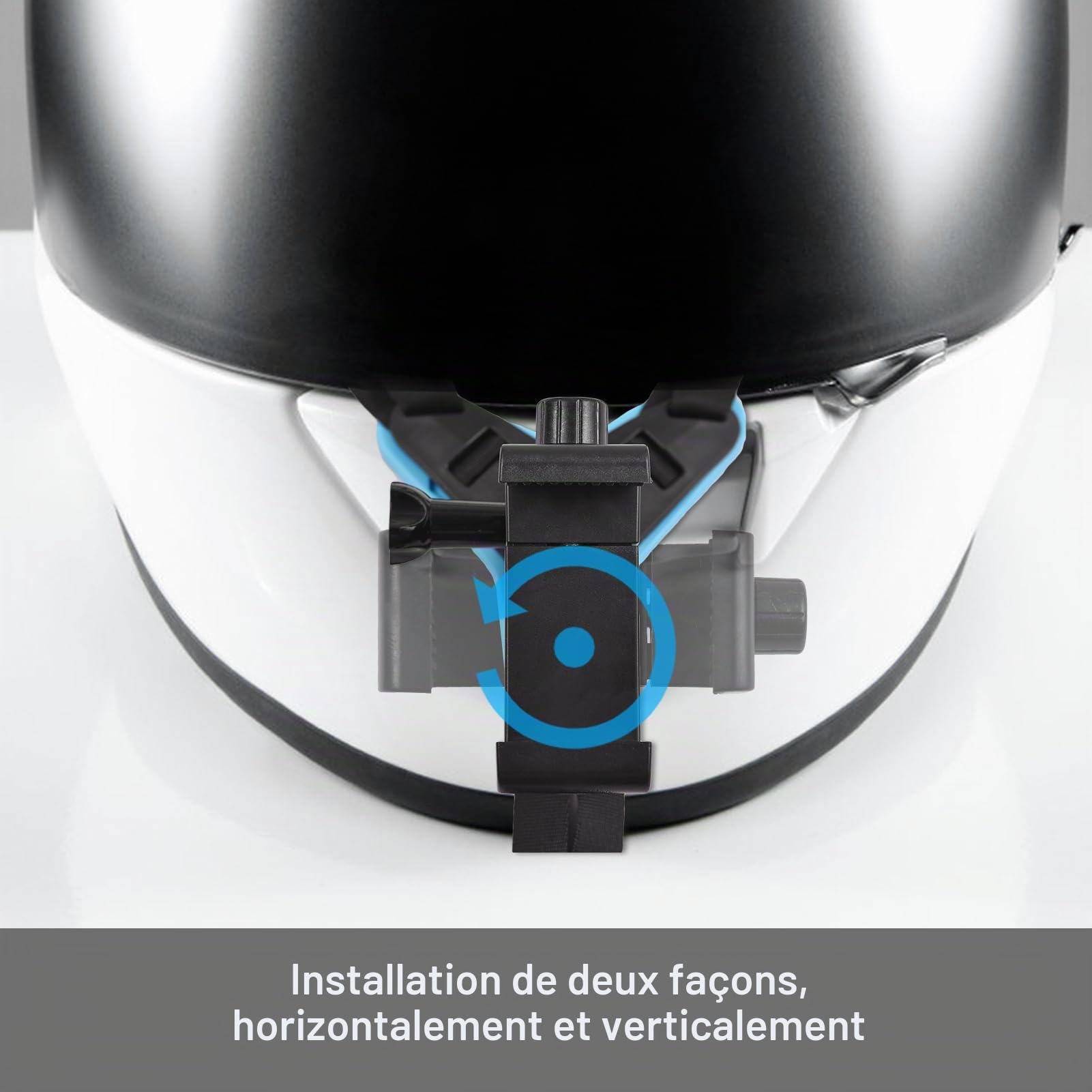 Support de caméra de casque pour caméra d'action avec adaptateur et clip pour téléphone portable compatible avec Osmo/AKASO