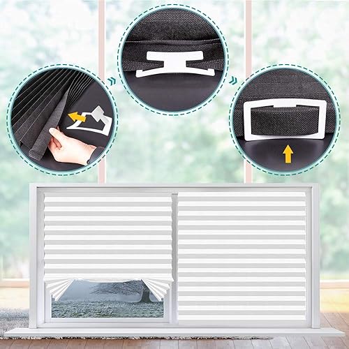 Miniatura 4 de Seeye. - Persiana enrollable a rayas para ventana, para el día y la noche, fácil de instalar.