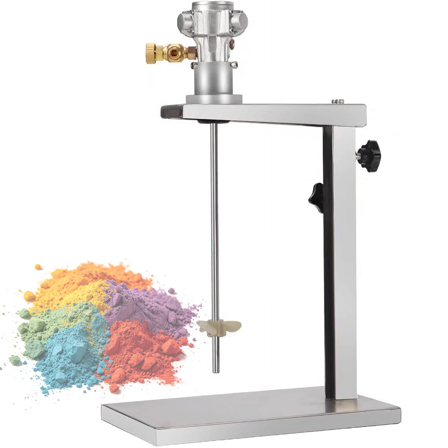 WHOOLEFUN 1 Gallon Pneumatic Paint Mixer, 1/16HP Air Agitators with Height Adjustable Stand, 50-3200 Rpm Ink Dissolving Stirring Machine, for Viscous Liquid Ink Dye Chemicals