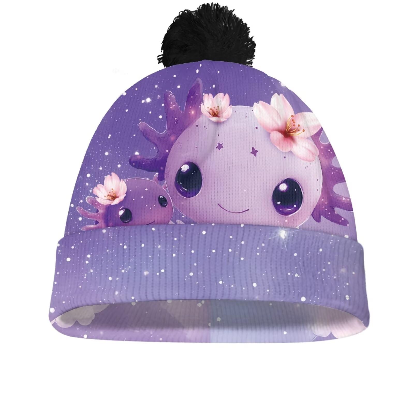 Uppodwarkid Girls Boys Winter Warm Knit Beanie Pompom Elasticity Slouchy Hat Skull Caps for Childrens