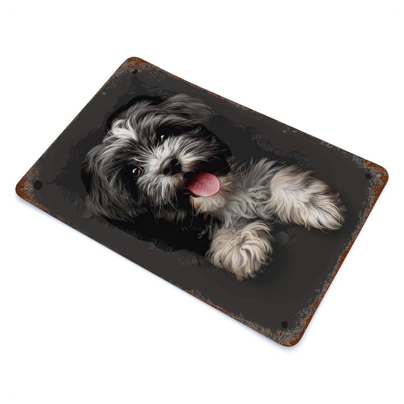 Havanese Vintage Wall Sign 11.8"x7.9", Rust Effect Metal Decor for Basement, Hobby Room And Garage Decor