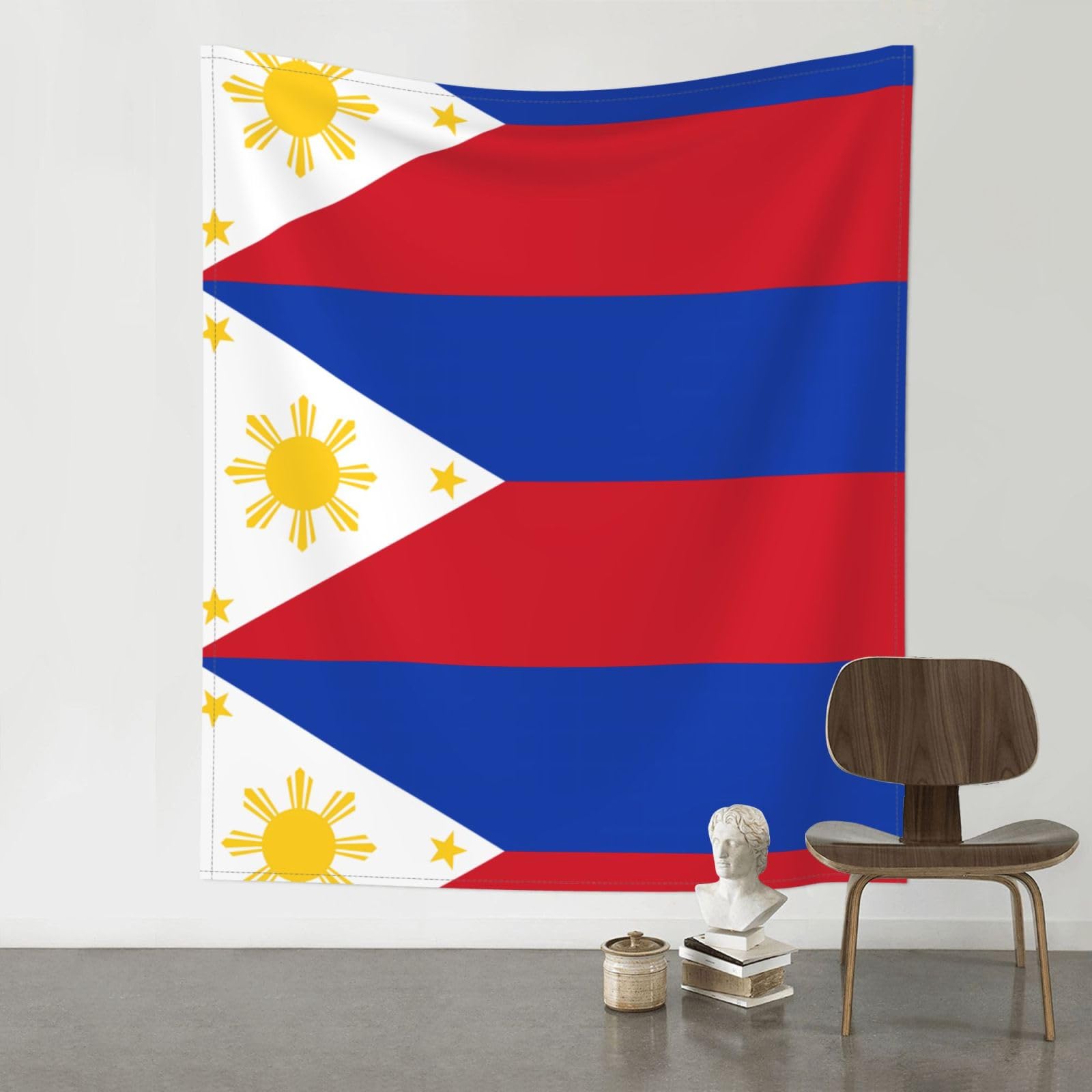 YYHWHJDE Philippine flag Prints 60x51in Wall Tapestry – Boho Decor Throw Blanket for Bedroom, Dorm, Beach Cover, Picnic & More