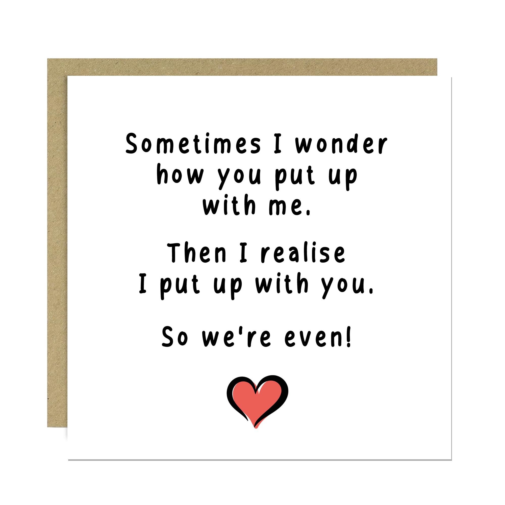 RED OCEAN Funny Birthday Anniversary Card For Husband Wife Boyfriend Girlfriend With Kraft Envelope Joke Card For Him Her Partner Humour Wedding Anniversary Cards
