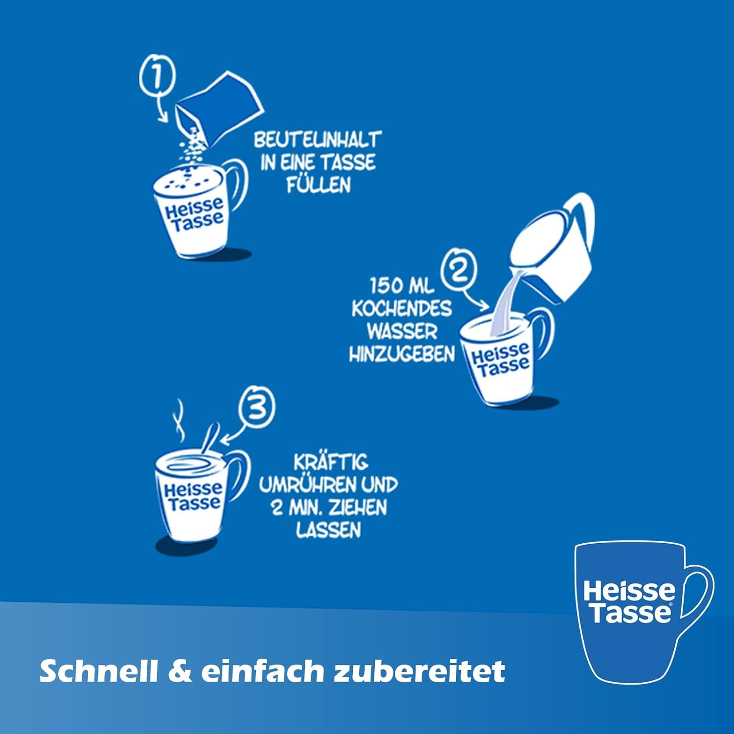 Heisse Tasse Gemüse-Creme Suppe mit Knusper-Croûtons 12er Pack (12 x 450 ml), In nur 2 Minuten fertig – Der perfekte Suppen - Snack zum Entspannen