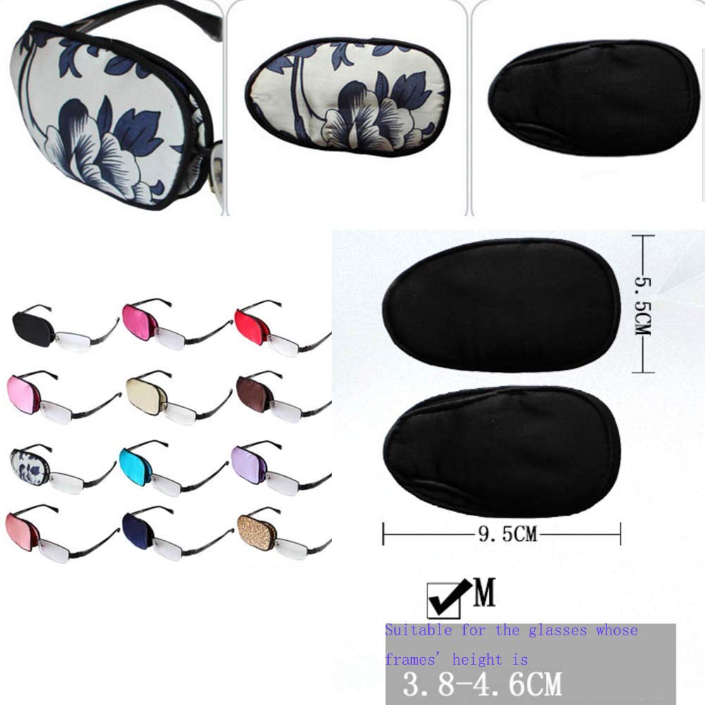 Adult Soft Silk Glasses Eye Mask Amblyopia Strabismus Lazy Eye Patches-Flower A